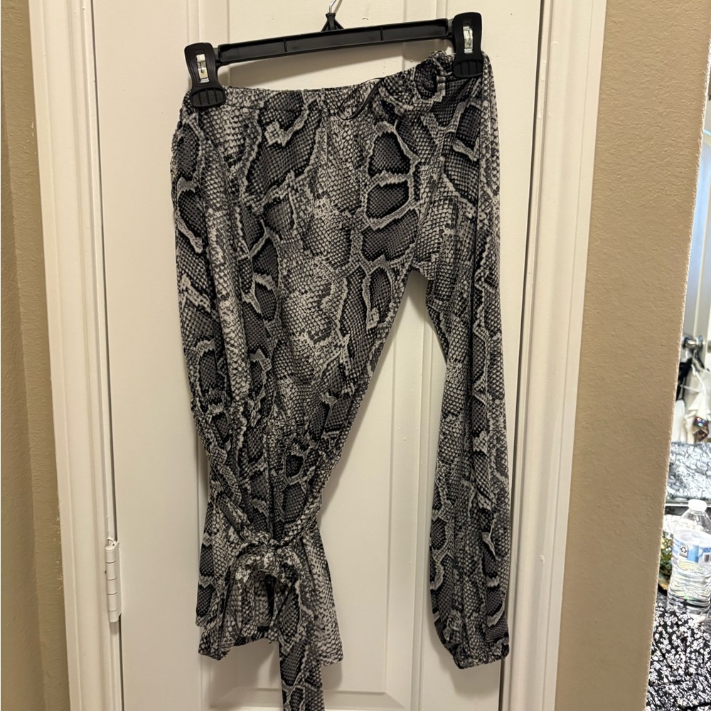 Michael Kors Black and White Snake Print